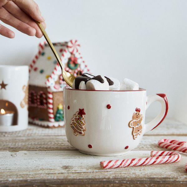 Kubek Świąteczny z uchem Homla BISCOTTO 600ml - Biały - NIEDOSTĘPNY