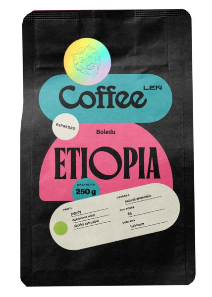 Kawa ziarnista Leń Coffee Etiopia Boledu Espresso 250g
