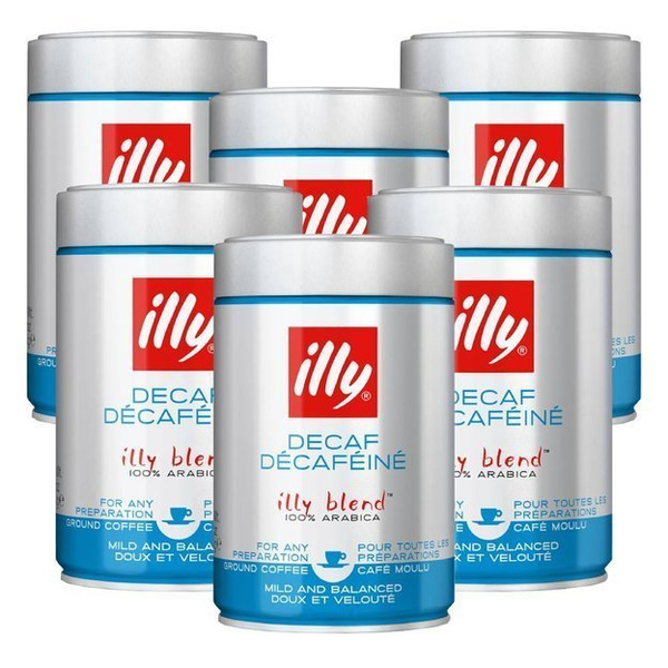 6x Kawa mielona illy Espresso Decaffeinato - bezkofeinowa 250g