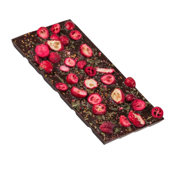 Gorzka czekolada M.Pelczar Chocolatier z miętą i żurawiną 85g