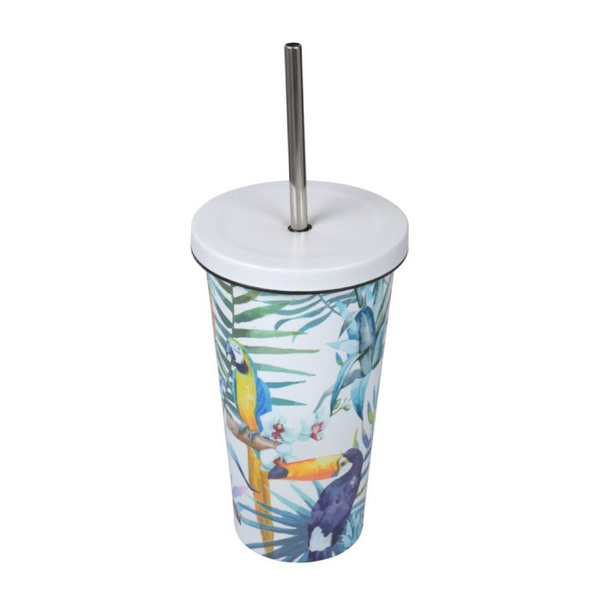 Kubek termiczny ze słomką Casno Gloomy Tucan - 510 ml