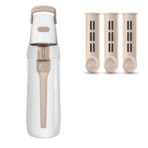 ZESTAW - Butelka filtrująca Dafi SOLID 0,7 l z filtrem + 3 x Filtr do butelki DAFI - Cappuccino