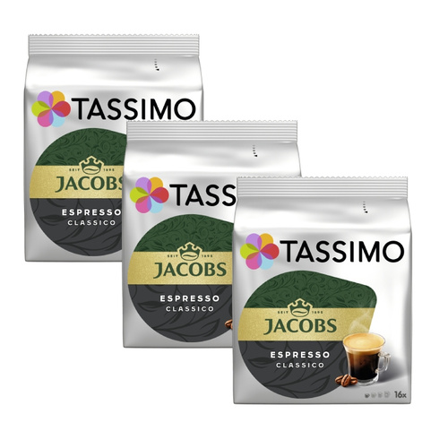 ZESTAW - Kapsułki Tassimo Jacobs Espresso Classico 3x16 szt.
