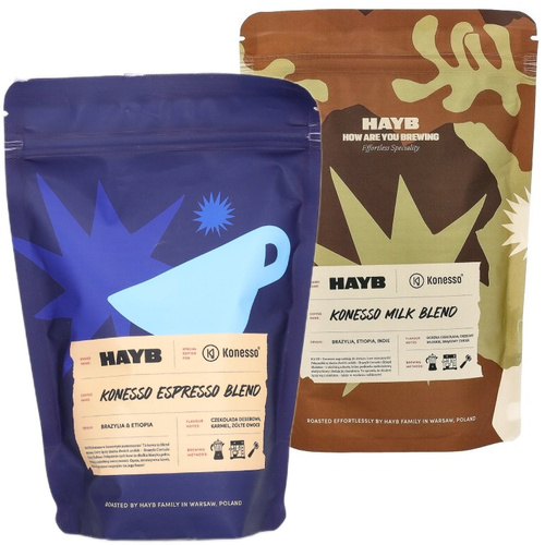 ZESTAW - Kawa ziarnista HAYB Konesso Milk Blend 250g + Kawa ziarnista HAYB Konesso Espresso Blend 250g
