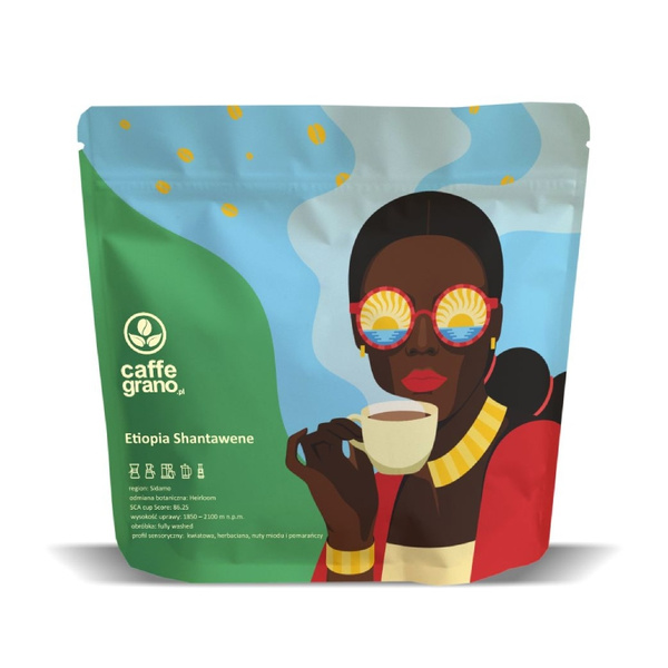 Kawa ziarnista Caffee Grano Etiopia Shantawene FILTR 250g