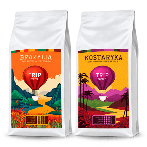 ZESTAW - Kawa ziarnista Trip Coffee Brazylia 1kg + Trip Coffee Kostaryka 1kg