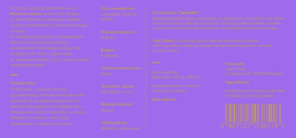 Kawa ziarnista Figa Coffee Brazylia Monteiro Lobato Natural FILTR 250g – NIEDOSTĘPNY