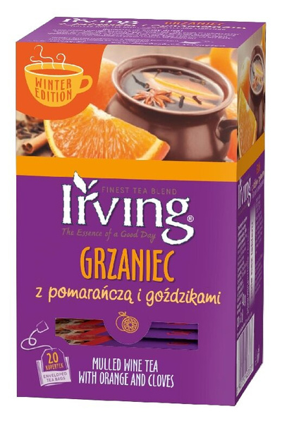 Herbata Irving Grzaniec Owocowy Pomarańcza z goździkami 20x4g