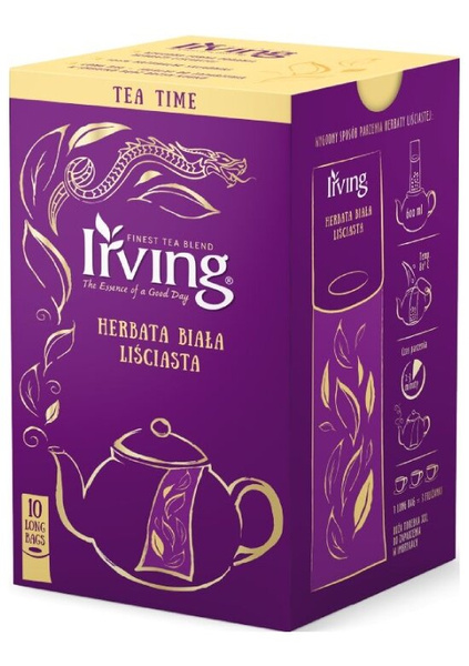 Herbata biała liściasta Irving long bags 10x4g