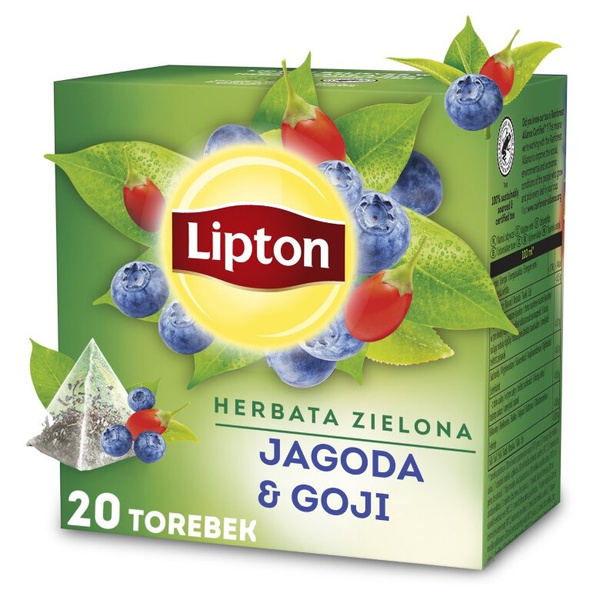 Herbata zielona aromatyzowana Lipton Jagoda & goji 20x1,4g