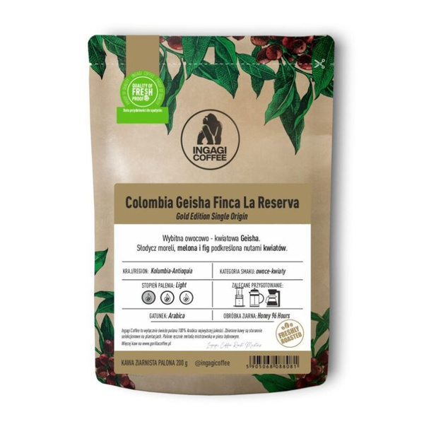 Kawa ziarnista Ingagi Coffee Colombia Geisha Finca La Reserva FILTR 100g