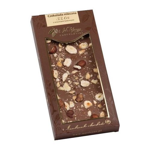 Mleczna czekolada M.Pelczar Chocolatier z orzechami laskowymi 80g