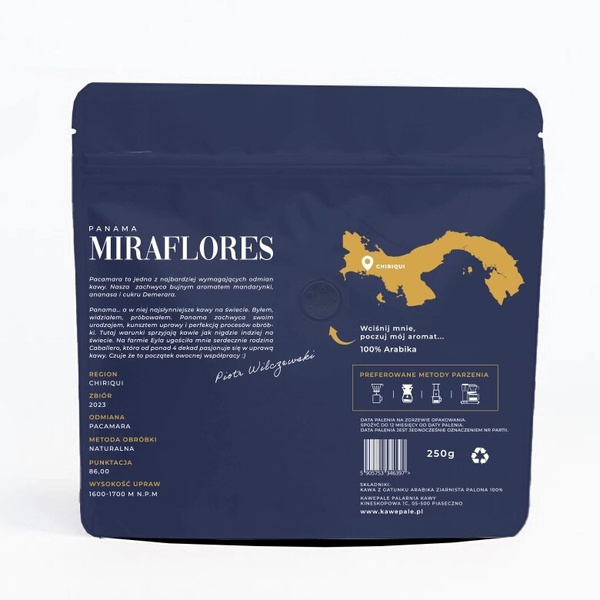 Kawa ziarnista KawePale Panama Miraflores 250g - NIEDOSTĘPNY