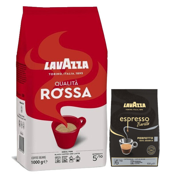 ZESTAW - Kawa ziarnista Lavazza Qualita Rossa 1kg  + Espresso Barista Perfetto 100g