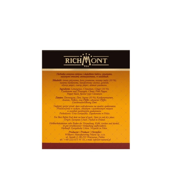 Ziołowa herbata Richmont Ginger Paradise - 40x6g