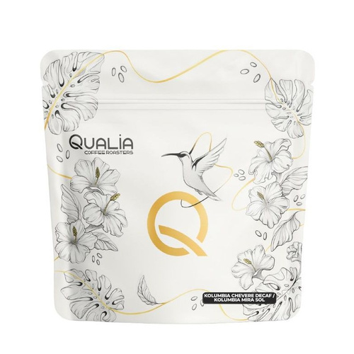 Kawa ziarnista Qualia Kolumbia Decaf / Kolumbia Mira Sol LOW CAF Filtr 250g - obniżona zawartość kofeiny - opinie w konesso.pl