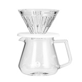 Szklany dripper Timemore Crystal Eye Glass TURBO 01 PC Holder - Biały