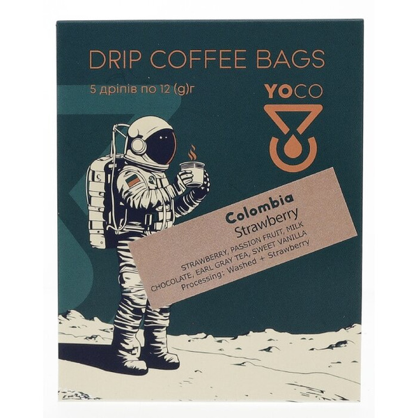 Drip-Bagi YoCo Coffee Colombia Strawberry 5x12g - NIEDOSTĘPNY