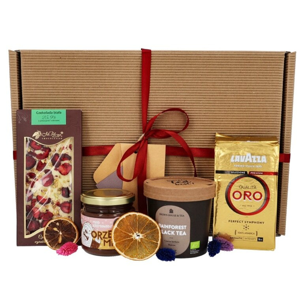 Urodzinowy zestaw prezentowy - Herbata, kawa mielona, miód