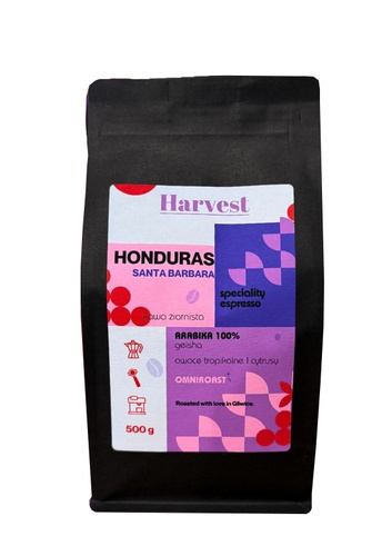 Kawa ziarnista Harvest Honduras Santa Barbara GEISHA Omniroast - Speciality Espresso 500g – NIEDOSTĘPNY - opinie w konesso.pl