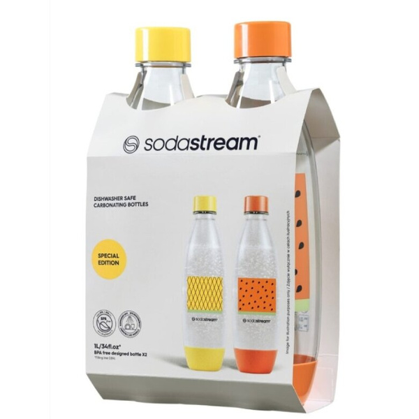 Butelki SodaStream Fuse Water Pomelo 2x1L - Żółta i Koralowa