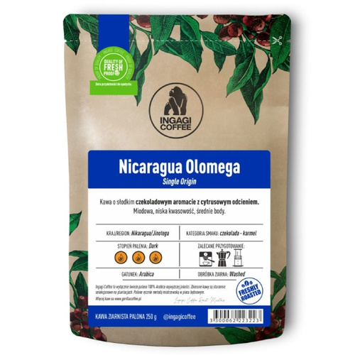 Kawa ziarnista Ingagi Coffee Nicaragua Olomega 1kg