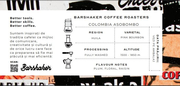 Kawa ziarnista Barshaker Colombia Asobombo OMNIROAST 1kg – NIEDOSTĘPNY