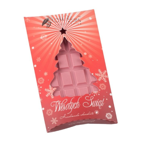 Różowa czekolada M.Pelczar Chocolatier Ruby - Świąteczna 85g