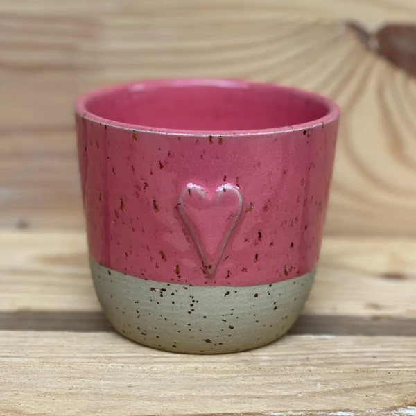 Ceramiczny kubek POTPOTSTUDIO - Heart Pink Rose 200 ml