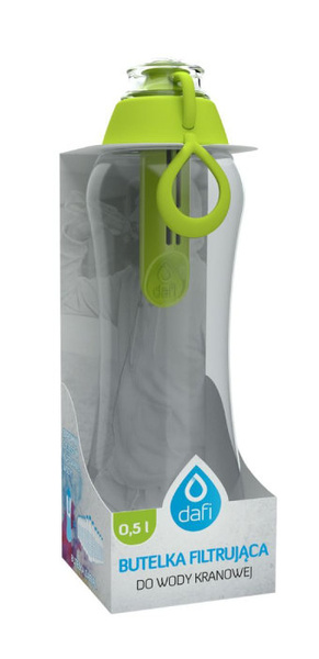 Butelka filtrująca wodę Dafi 0,5 L + filtr węglowy - Limonkowa