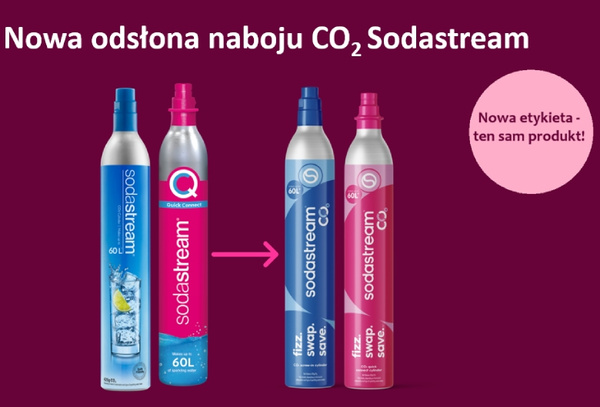Cylinder z gazem SodaStream Quick Connect - różowy nabój z CO2