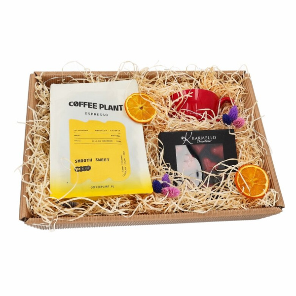 Zestaw prezentowy na walentynki - Kawa, filiżanka i czekoladki