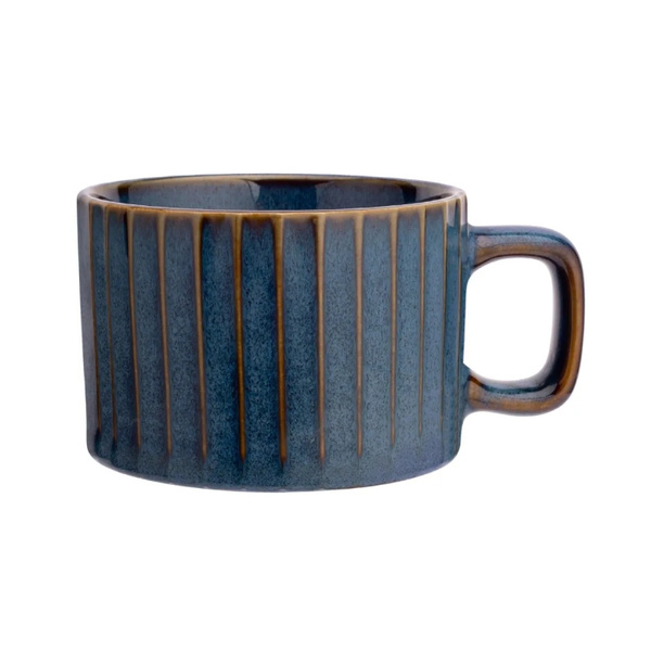 ZESTAW - Filiżanki Atom Design Reactive Stripes NBC 220ml Granatowe - 6 sztuk