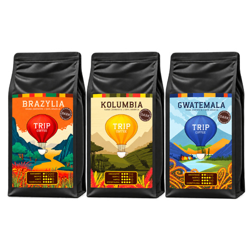 ZESTAW - Kawa ziarnista Trip Coffee DARK 3x1kg