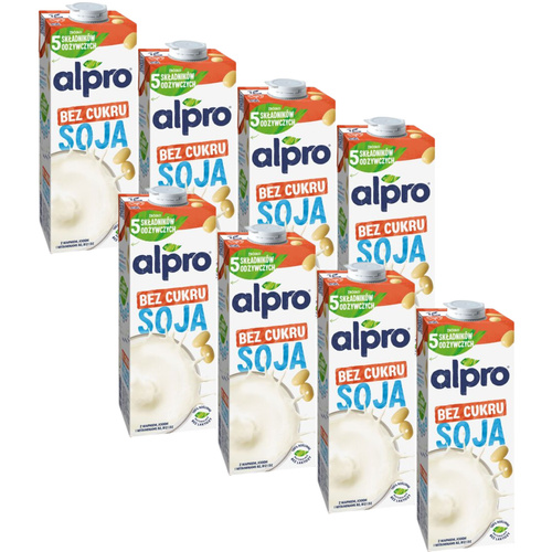 ZESTAW - Napój ALPRO Sojowe Niesłodzone 8x1L