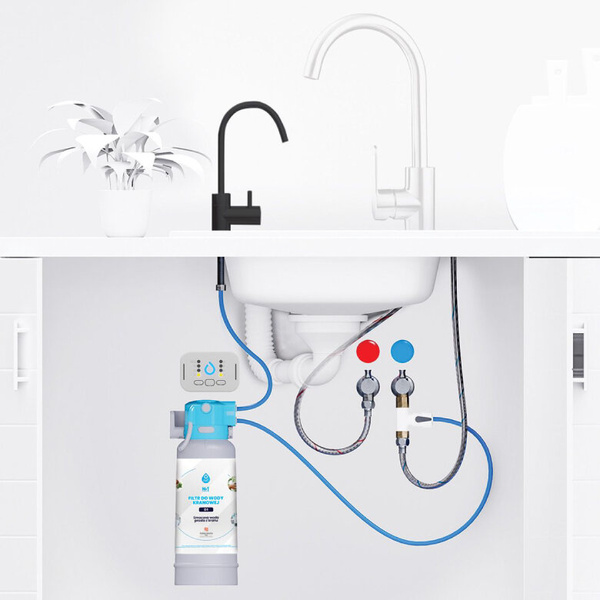 System filtrujący Dafi Flow Comfort D1 + kran do wody filtrowanej ALTO - Czarny