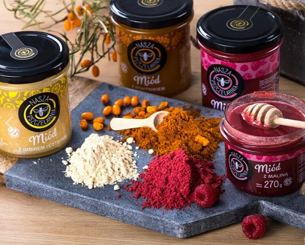 Miód z cytryną i imbirem Nasza Pszczelarnia 420g