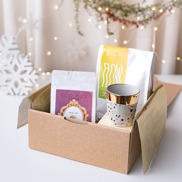 Zestaw prezentowy COFFEE PLANT ze złoconym kubkiem - NIEDOSTĘPNY