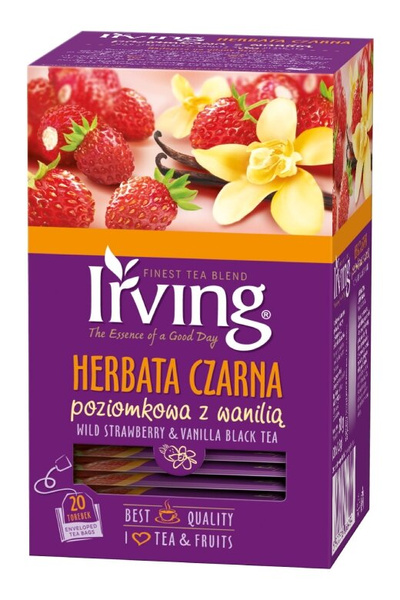 Herbata czarna Irving poziomkowa z wanilią 20x1,5g 