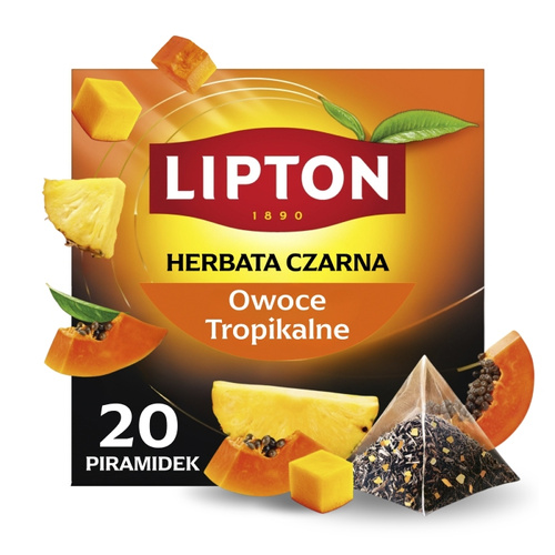 Czarna herbata Lipton Tropical Fruits 20 piramidek