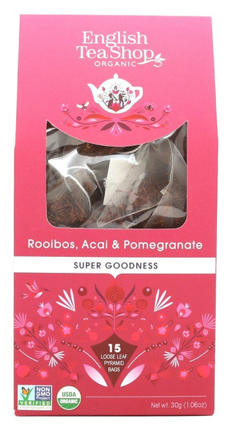 Ziołowa herbata English Tea Shop Rooibos, Acai & Pomegranate 15x2g