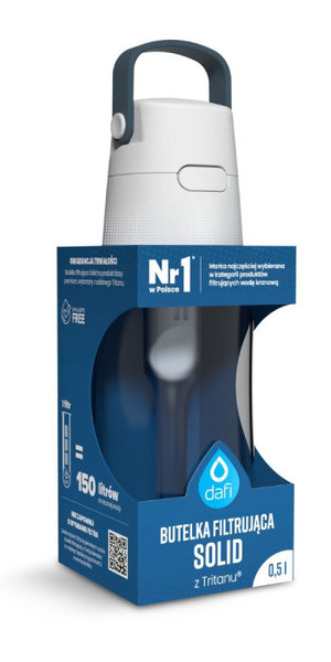 Butelka filtrująca Dafi SOLID 0,5 l + filtr węglowy - Jeansowa