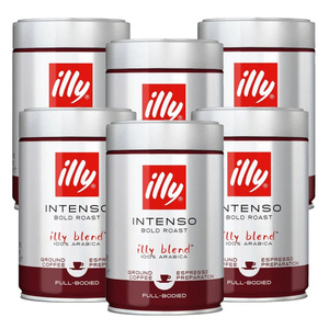 ZESTAW  6x Kawa mielona illy Espresso Black 250g