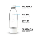 Butelki do saturatora Dafi PushAir 0,7 L - Białe 2 sztuki