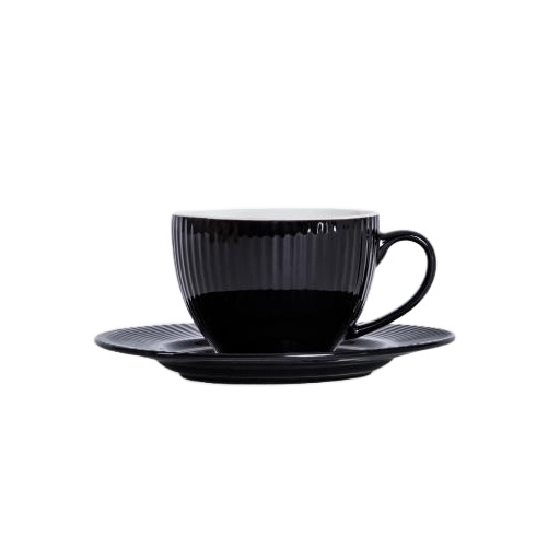 Filiżanka ze spodkiem Homla SIENA 240 ml - Czarna