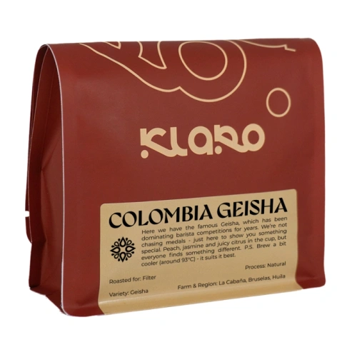 Kawa ziarnista Klaro Kolumbia Geisha La Cabana Filtr 200g – NIEDOSTĘPNY