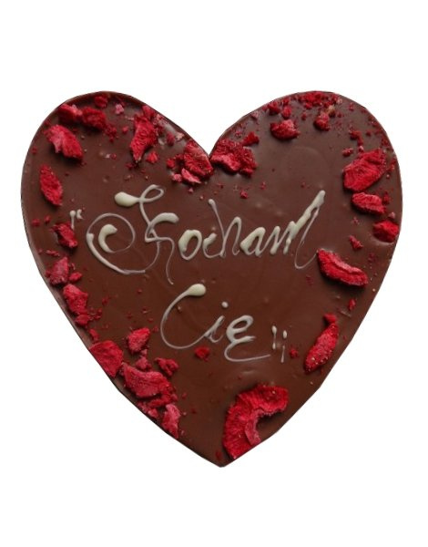 Serce z mlecznej czekolady M.Pelczar Chocolatier z napisem Kocham Cię 130g