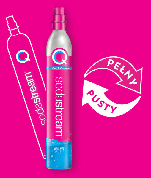 Wymiana różowego cylindra SodaStream Quick Connect - nabój z gazem CO2