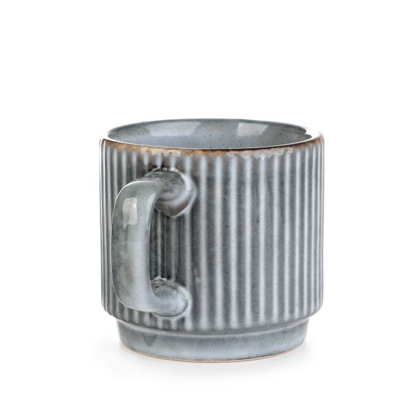 Kubek z uchem Homla LABARRO 250ml - Szary prążkowany - NIEDOSTĘPNY