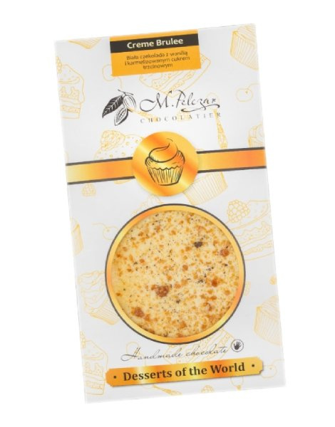 Biała czekolada M.Pelczar Chocolatier Desery Świata - Creme Brulee 50g